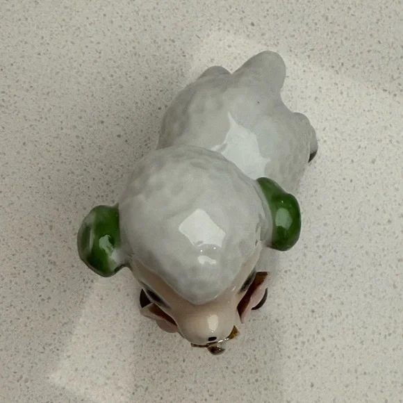 Vintage Glossy Ceramic Lamb Figurine Easter 1950s Springtime Decor Made in Japan - Picture 9 of 17